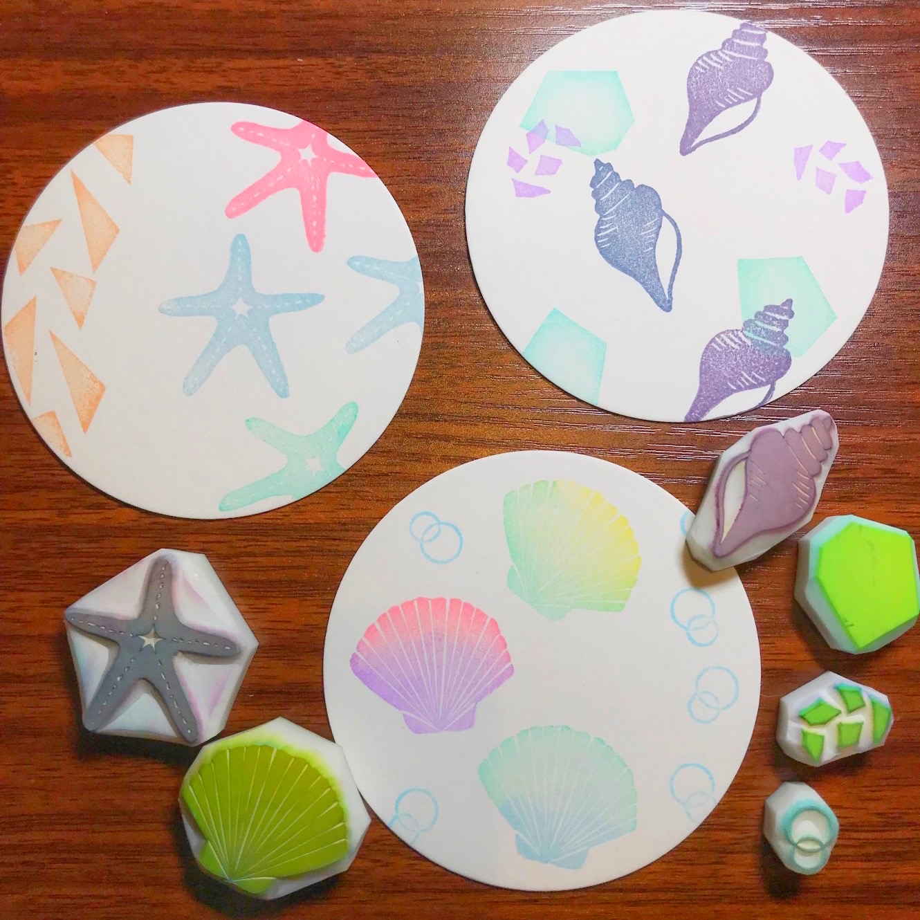 KeittoOppi】初めての消しゴムハンコ 吸水コースターを作ろう