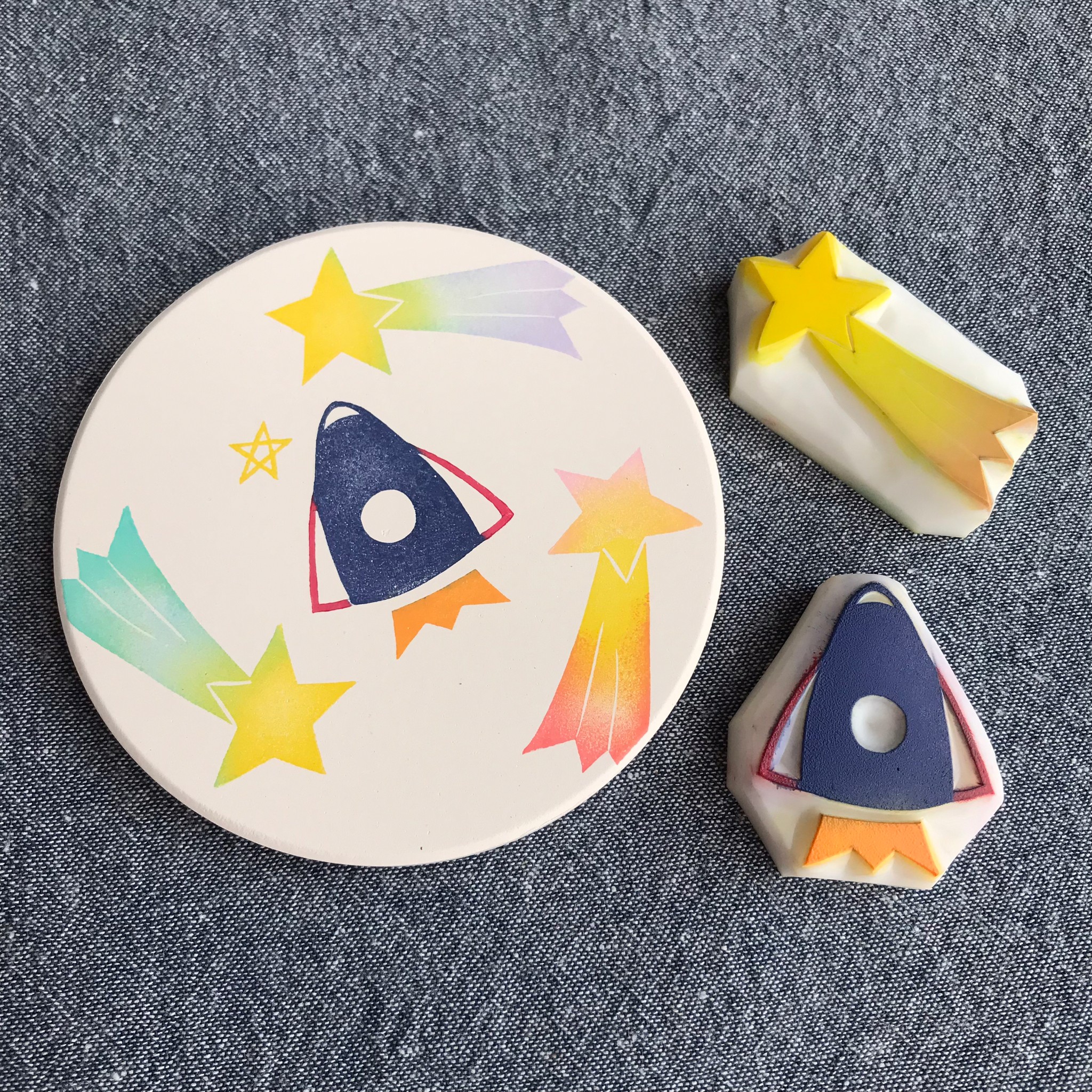 消しゴムはんこNo.252 thank you 星空セット 消しゴムはんこNo.252 thank you 星空セット